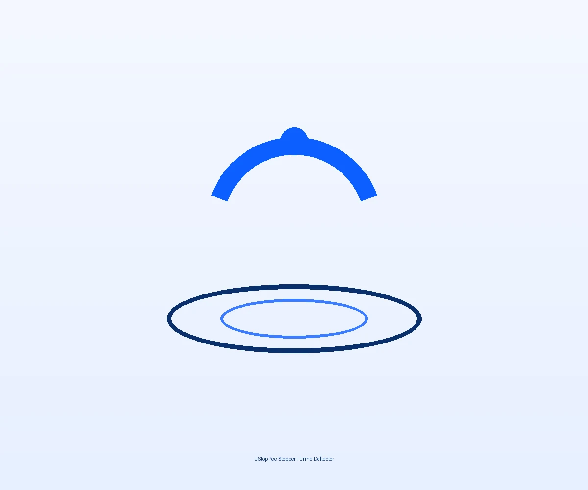 UStop Pee Stopper urine deflector installed on a standard toilet seat